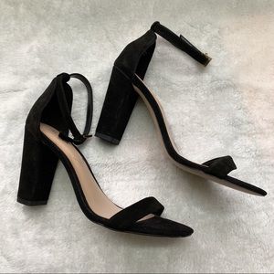 Aldo black suede strap sandals